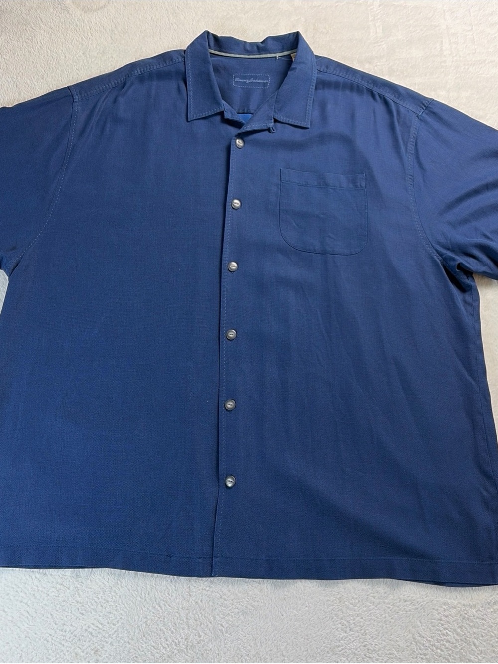 TOMMY BAHAMA Size 2XB Blue 100% Silk Short Sleeve Button up Mens Shirt NWTS